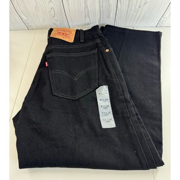 Y2K (2001) Levi’s 560  Black Grunge Relaxed Loose  Tapered Leg Jeans (Size 31) - Picture 1 of 9